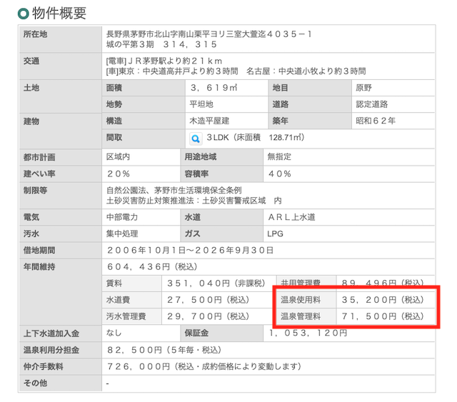 城の平第3期314・315｜八ヶ岳山麓　蓼科高原別荘地の内訳資料